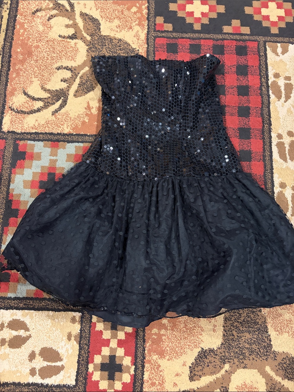 Women’s strapless black sequin Saks Fifth Avenue dress